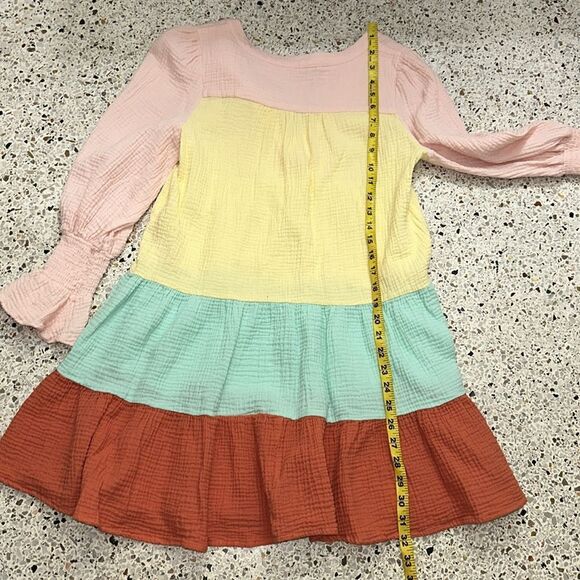 Pomander Place sorbet lightweight 100% cotton pastel ruffle dress medium… - Picture 8 of 8